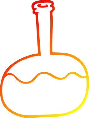 Bir insan tarafından çizilmiş bir karikatür deney iksirinin sıcak çizgi çizimi