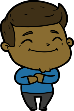 Bir insan tarafından çizilmiş mutlu çizgi film adamı.