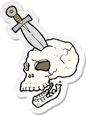 Bir insan tarafından çizilmiş bir karikatür hançeri.