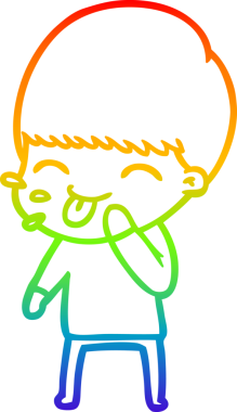 gökkuşağı gradyanı çizimi bir insan tarafından çizilmiş mutlu bir çizgi film çocuğu