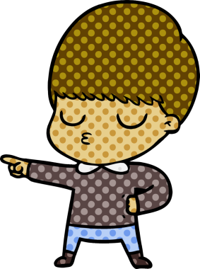 Bir insan tarafından çizilmiş sakin çocuk çizgi filmi.