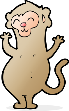 Bir insan tarafından çizilmiş çizgi maymun.