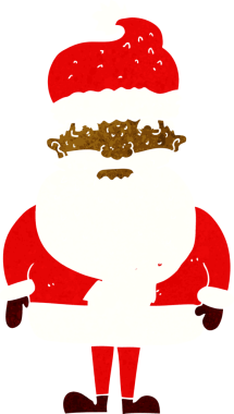 Bir insan tarafından çizilmiş huysuz Noel Baba çizgi filmi.