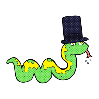 Bir insan tarafından çizilmiş silindir şapkalı yılan.