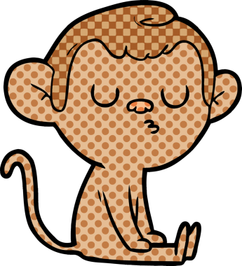 Bir insan tarafından çizilmiş çizgi maymun.