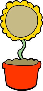 Bir insan tarafından çizilmiş sevimli karikatür çiçeği.