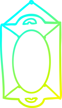 Bir insan tarafından çizilmiş eski bir aynanın soğuk gradyan çizgisi.