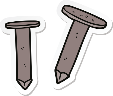 Bir insan tarafından çizilmiş eski bir çivinin çıkartması.