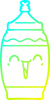 Bir insan tarafından çizilmiş soğuk gradyan çizgi filmi mutlu spor içeceği.