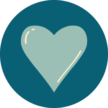 Bir insan tarafından çizilmiş bir kalbin ikonik dövme şekli