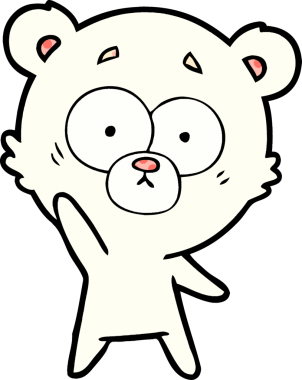 Bir insan tarafından çizilmiş sürpriz kutup ayısı karikatürü