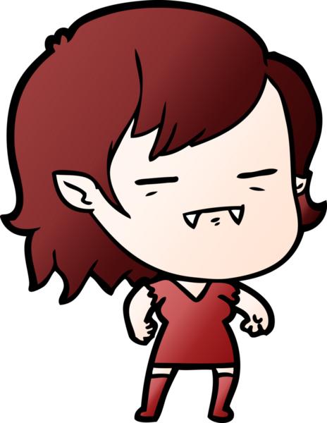 Bir insan tarafından çizilmiş ölümsüz vampir kız çizgi filmi.