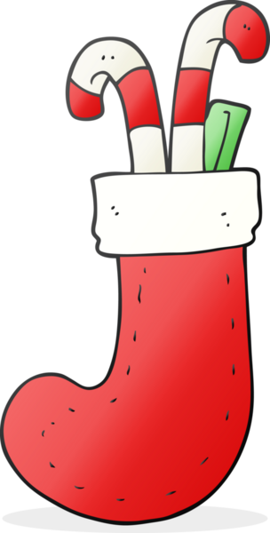 Bir insan tarafından çizilmiş serbest çizim Noel çorabı.