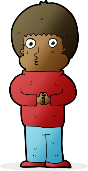 bir insan tarafından çizilmiş utangaç bir çocuk.