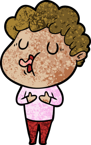 Bir insan tarafından çizilmiş çizgi film şarkıcısı.