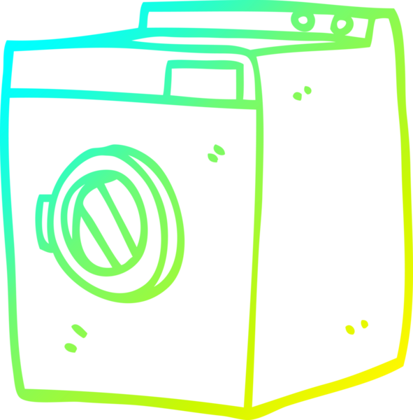 Bir insan tarafından çizilmiş bir karikatür çamaşır kurutma makinesi çizimi.