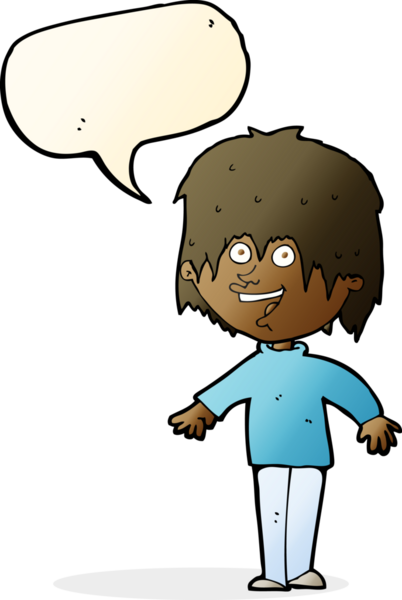 Bir insan tarafından çizilmiş konuşma balonuyla heyecanlı bir adam.