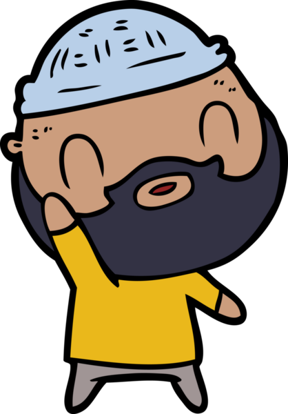 Bir insan tarafından çizilmiş sakallı bir adam.