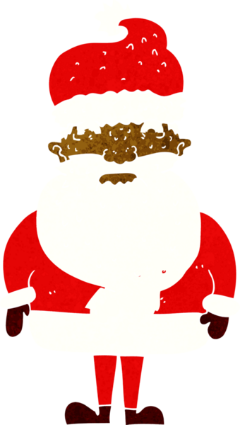 Bir insan tarafından çizilmiş huysuz Noel Baba çizgi filmi.