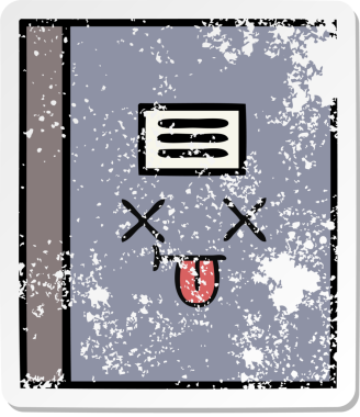 Bir insan tarafından çizilmiş şirin bir çizgi roman çıkartması.