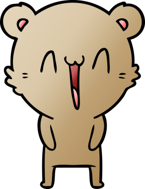 Bir insan tarafından çizilmiş mutlu ayı karikatürü