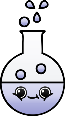 Bir insan tarafından çizilmiş bir test tüpünün gölgeli çizgi filmi.