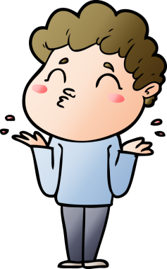 Bir insan tarafından çizilmiş karikatür adam omuz silkiyor.