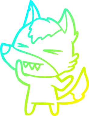 Bir insan tarafından çizilmiş kızgın bir kurt çizgi filmi.