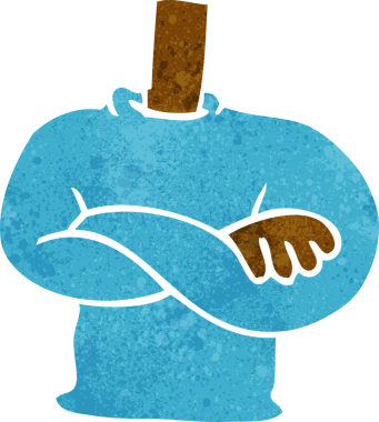 Bir insan tarafından çizilmiş katlanmış kollar.