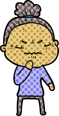 Çizgi film bir insan tarafından çizilmiş yaşlı bir kadın tarafından rahatsız edildi.