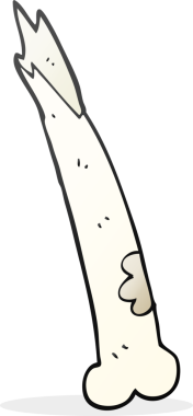 Bir insan tarafından çizilmiş serbest çizilmiş kırık bir kemik.