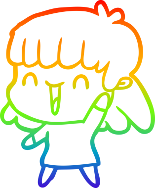 gökkuşağı gradyan çizimi bir insan tarafından çizilmiş bir karikatür kadın