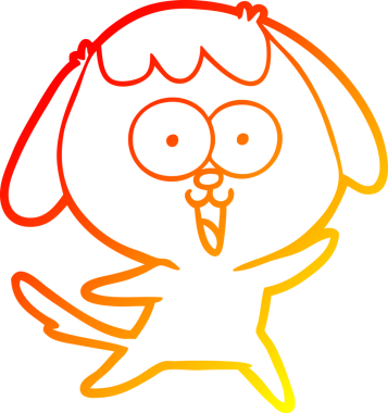 Bir insan tarafından çizilmiş sevimli bir köpeğin sıcak çizgi çizgisi.