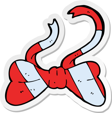 Bir insan tarafından çizilmiş karikatür papyonunun çıkartması.