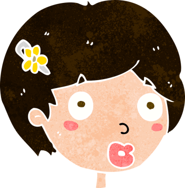 Bir insan tarafından çizilmiş bir kadın yüzü.