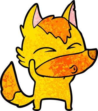 Bir insan tarafından çizilmiş tilki çizgi film karakteri