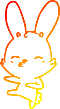 Bir insan tarafından çizilmiş meraklı bir tavşan çizgi filmi.