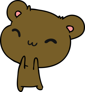 Çizim: kawaii Bir insan tarafından çizilmiş sevimli oyuncak ayı.