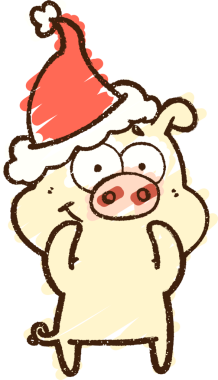 Bir insan tarafından çizilmiş Noel Domuz Tebeşiri