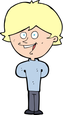 Bir insan tarafından çizilmiş mutlu çocuk çizgi filmi.