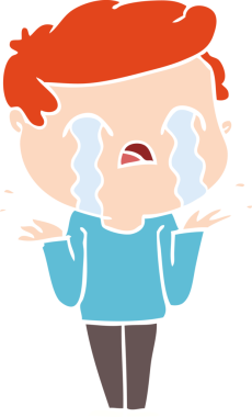 Düz renkli çizgi film karakteri bir insan tarafından çizilmiş.