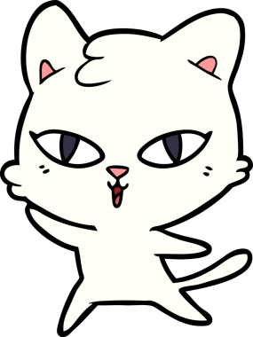 Bir insan tarafından çizilmiş çizgi film kedisi.