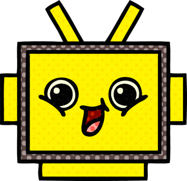 Bir insan tarafından çizilmiş robot kafanın çizgi romanı.