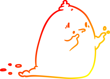 Bir insan tarafından çizilmiş ürkünç bir hayaletin sıcak çizgi çizimi