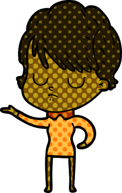 Bir insan tarafından çizilmiş karikatür kadın.