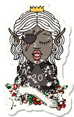 Retro Dövme Tarzı Cüce Bir insan tarafından çizilmiş 20 zar atışıyla