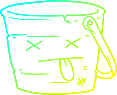 Bir insan tarafından çizilen kova tepsisinin soğuk gradyan çizgisi.