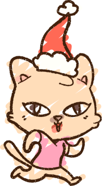 Bir insan tarafından çizilen Noel Kedisi Tebeşiri