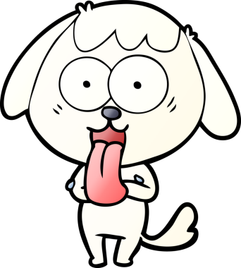 Bir insan tarafından çizilmiş şirin bir çizgi film köpeği.