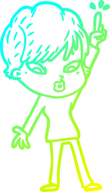 Bir insan tarafından çizilmiş bir karikatür kadın çizimi.